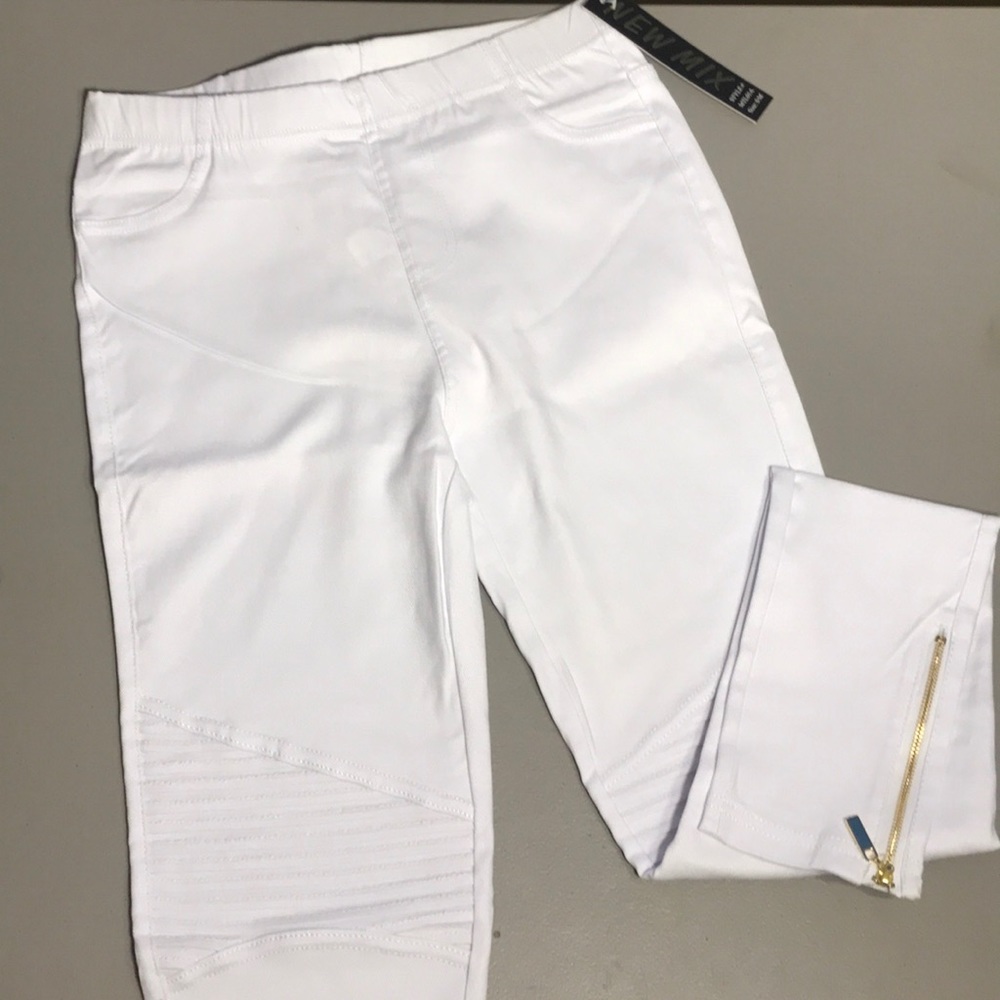 COPY - White Moto Legging with Ankle Zipper